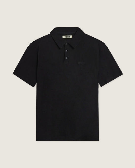 Woodbird WBTao Knitted Polo T-Shirts Black