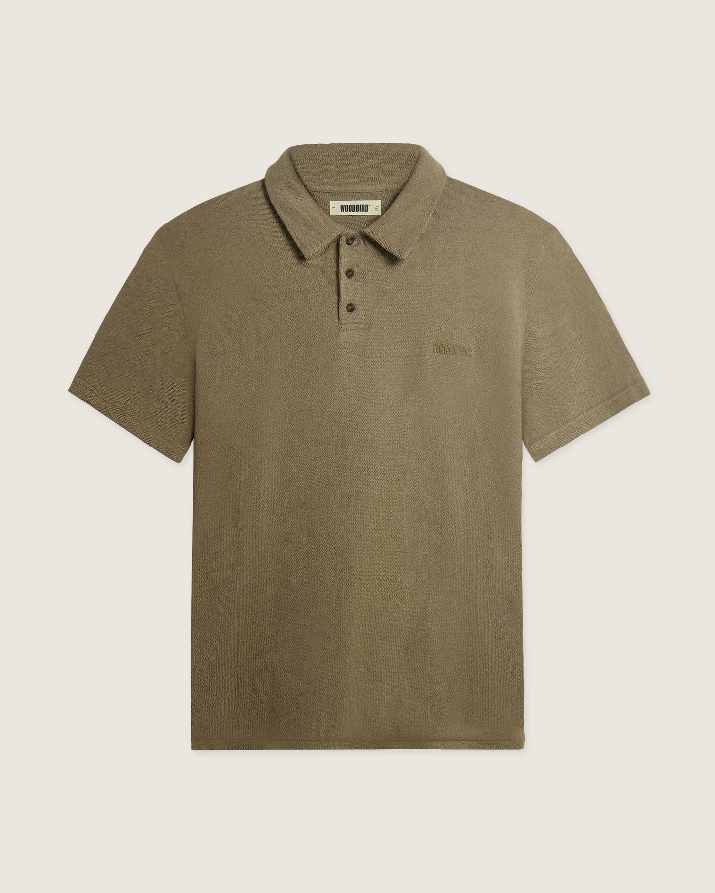 Woodbird WBTao Knitted Polo T-Shirts Khaki
