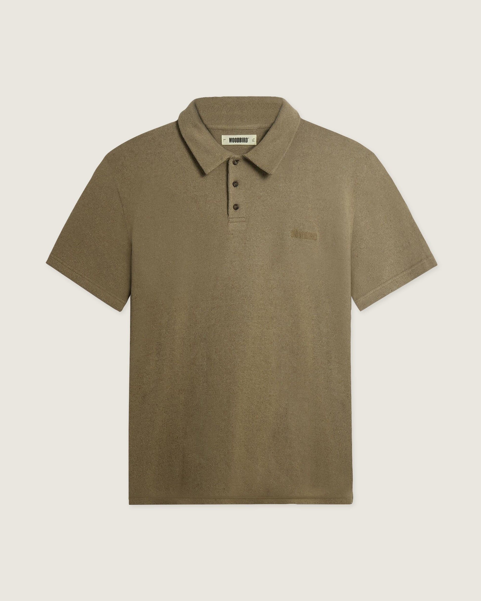 Woodbird WBTao Knitted Polo T-Shirts Khaki