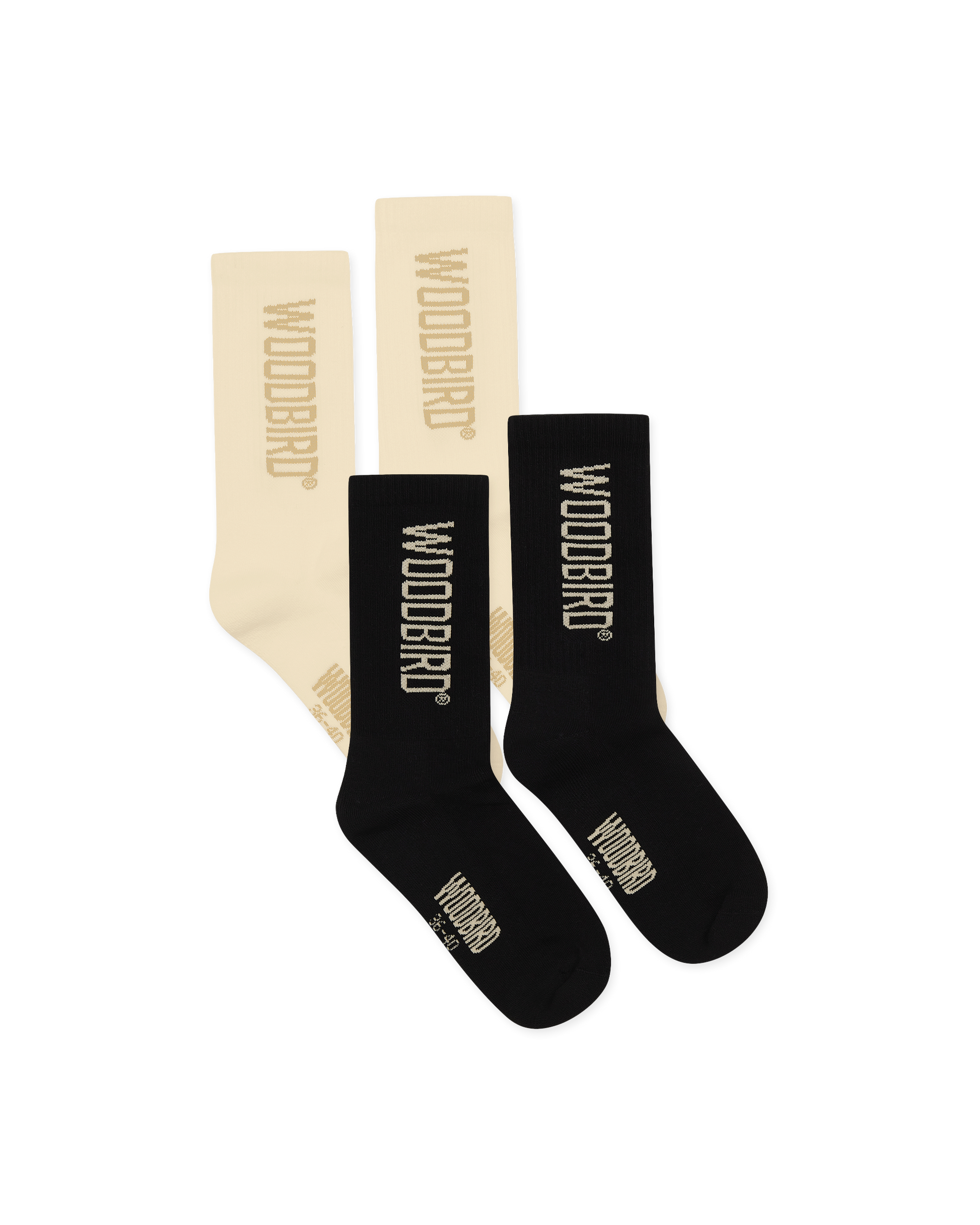 Woodbird WBTennis Multi Logo Socks 2 Pack Accessories Off White-Black