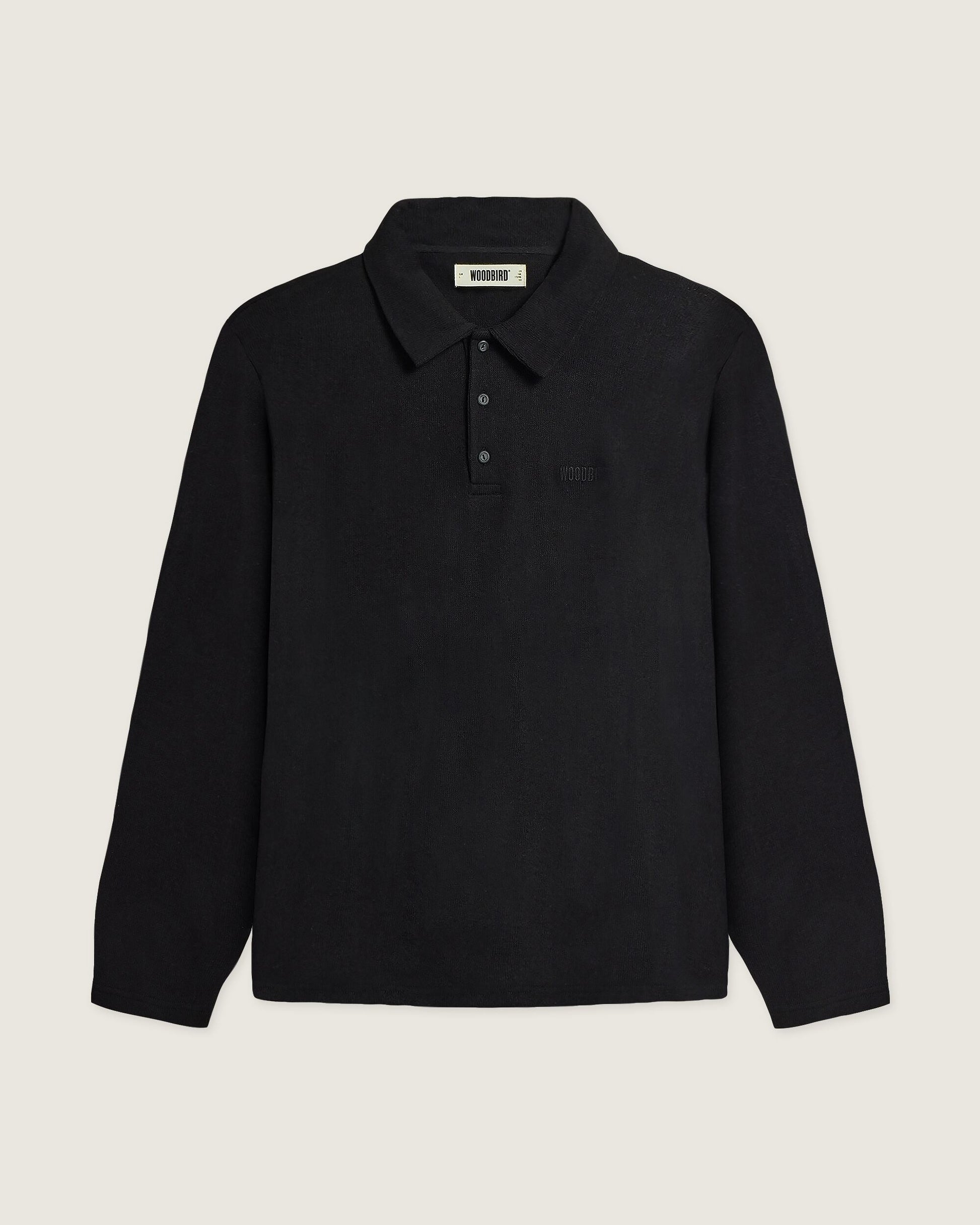 Woodbird WBTom Knitted Polo T-Shirts Black