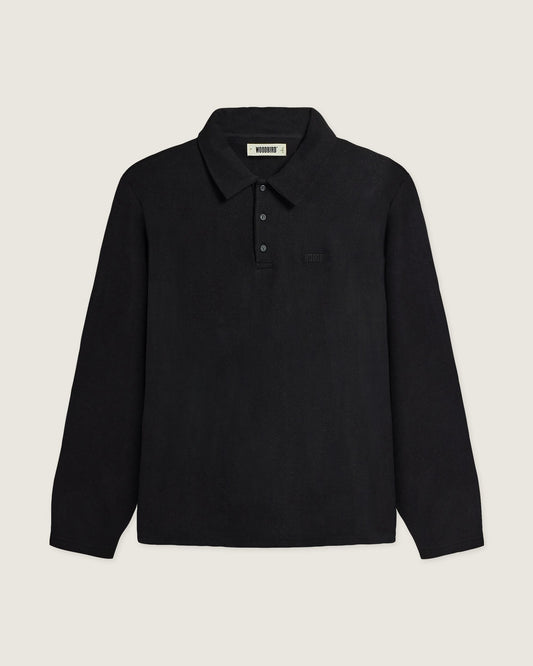 Woodbird WBTom Knitted Polo T-Shirts Black