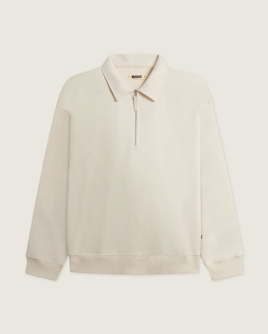 Woodbird WBTom Zip Polo Sweats Off White