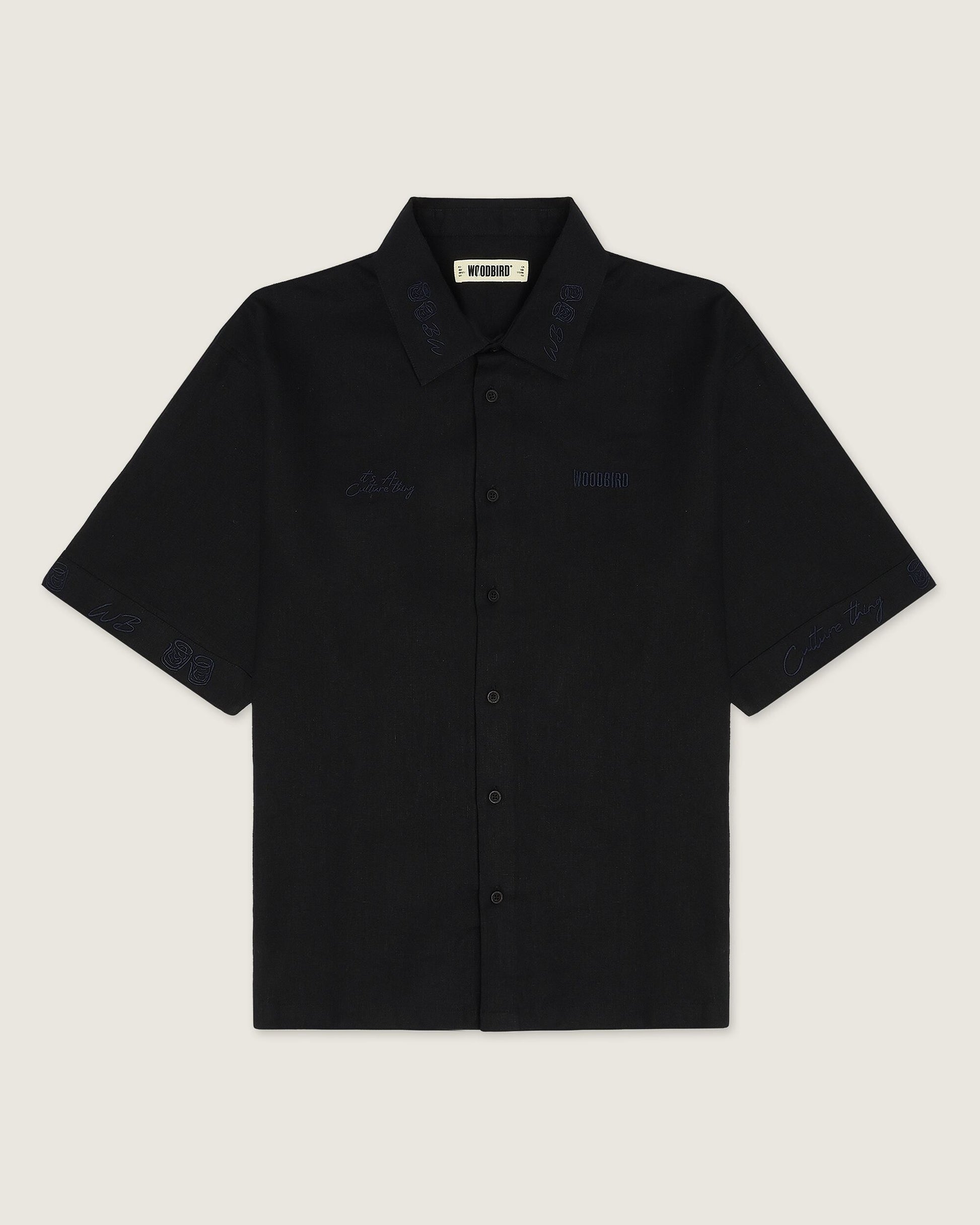 Woodbird WBWang Embroid Shirt Shirts Black