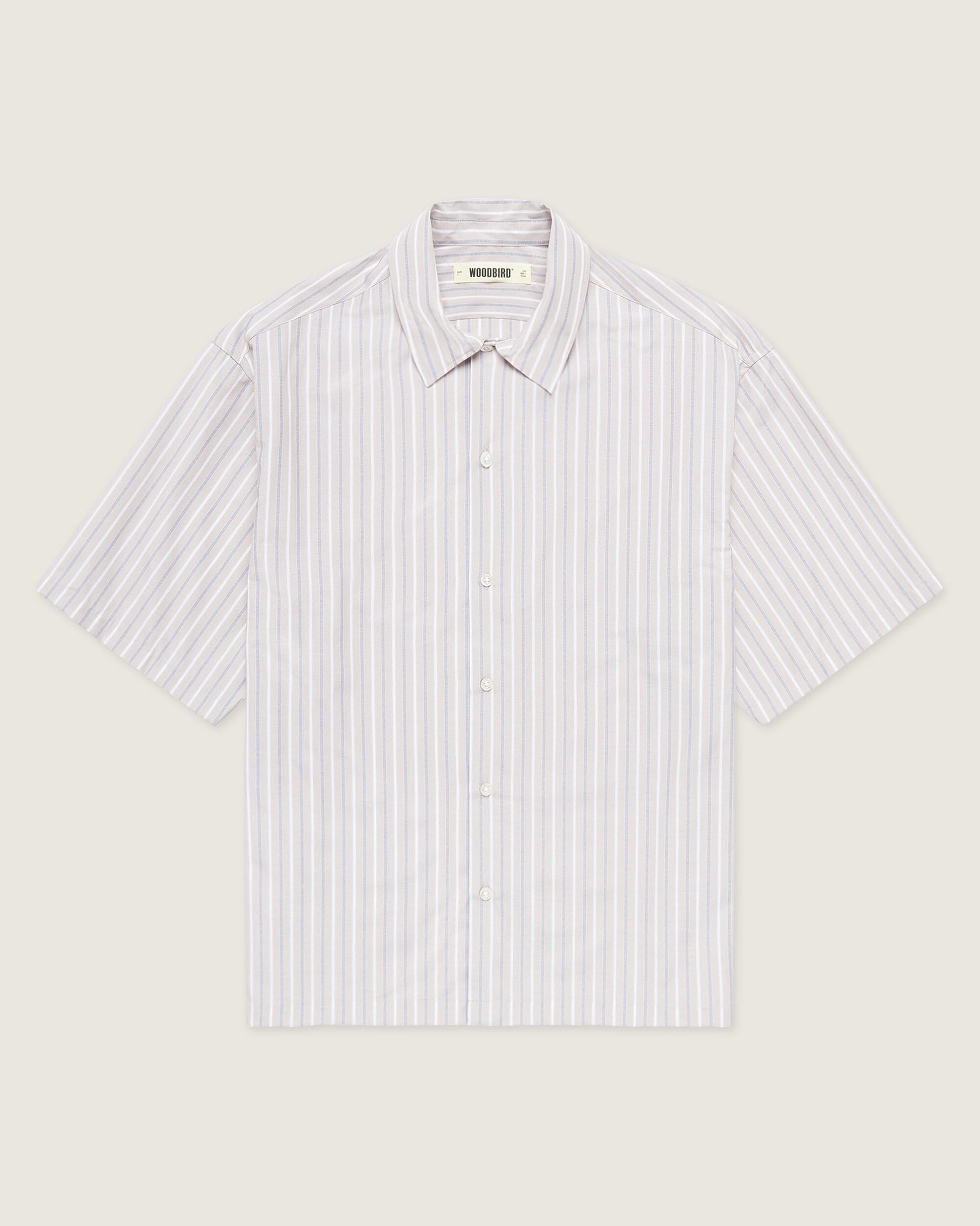 Woodbird WBWang Striped shirt Shirts Light Blue