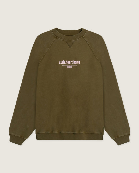 Woodbird WBZhang Dye Crew Sweats Dark Brown
